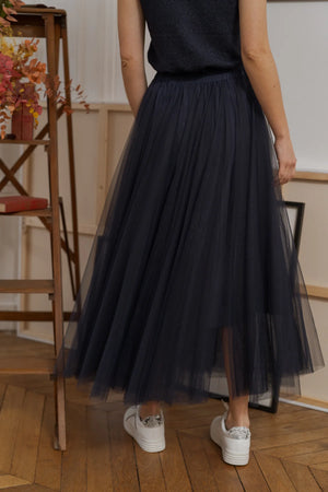 Navy Blue Tulle Skirt Choklate