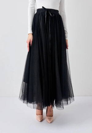 long tulle skirt