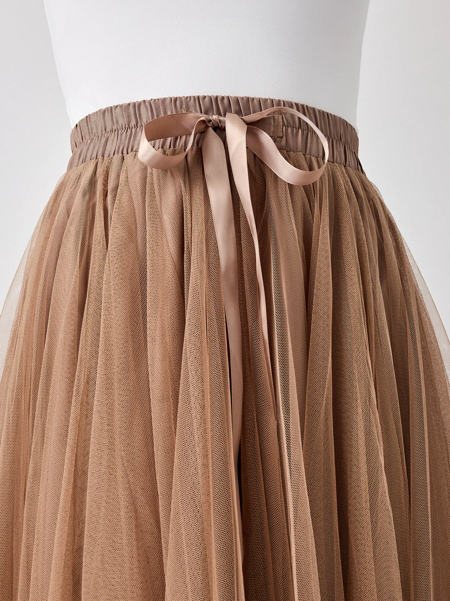 beige tulle skirt