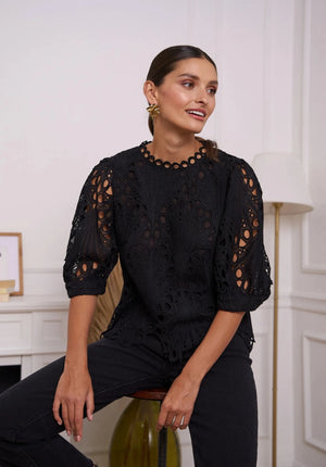 lace short sleeve top