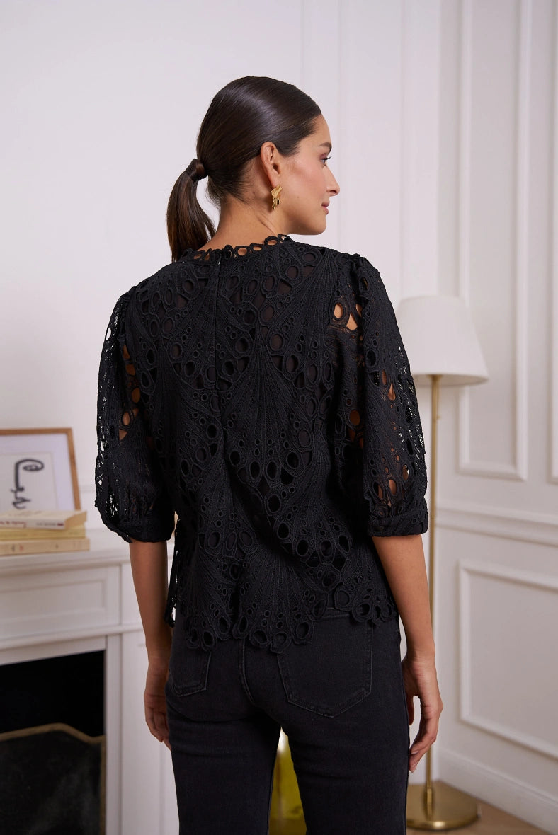 lace short sleeve top