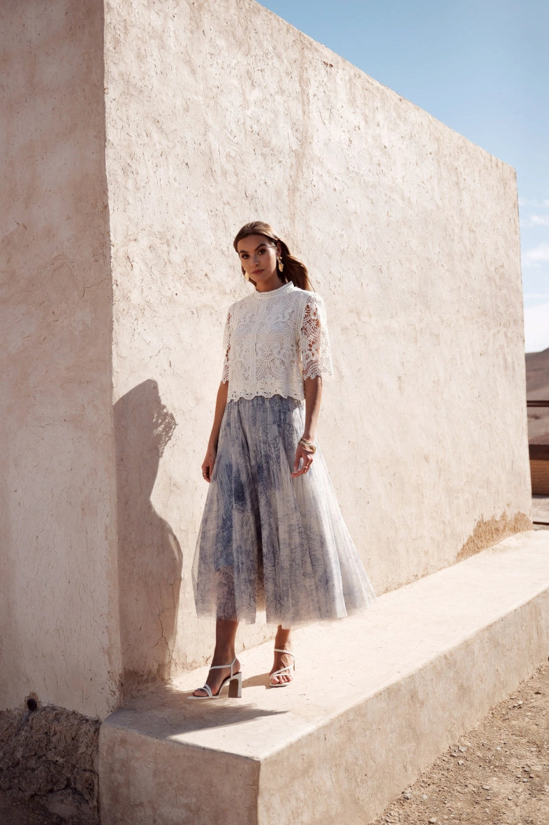 light blue tulle skirt