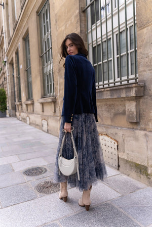 evening skirt in navy blue
