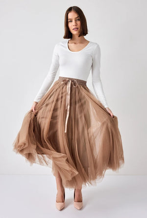 evening long tulle skirt